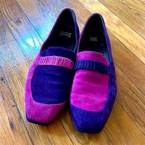Camper twins pink and blue loafer